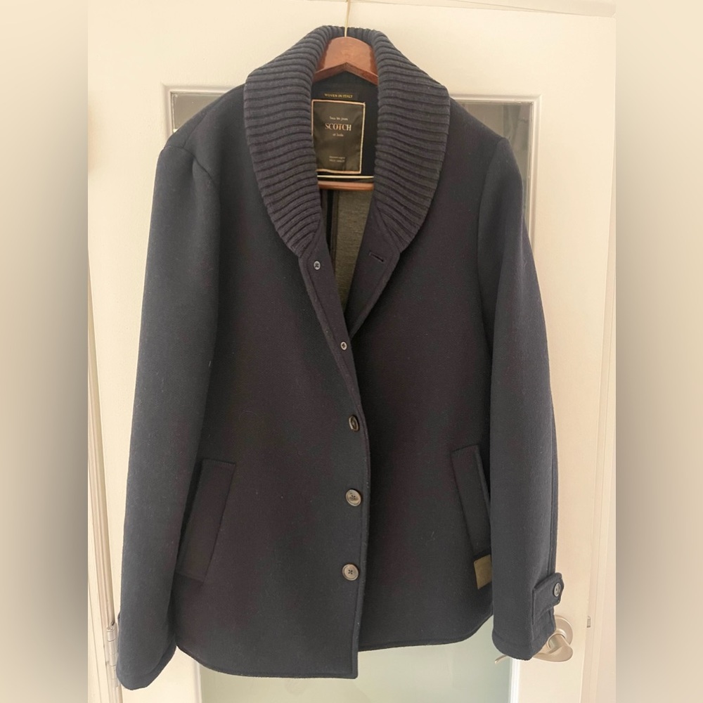 Scotch and Soda Mens Coat - Dark Navy Made in Italy